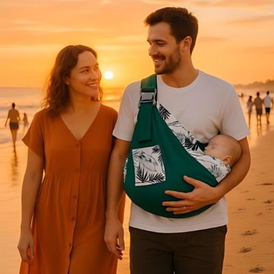 echarpe de portage enveloppante verte