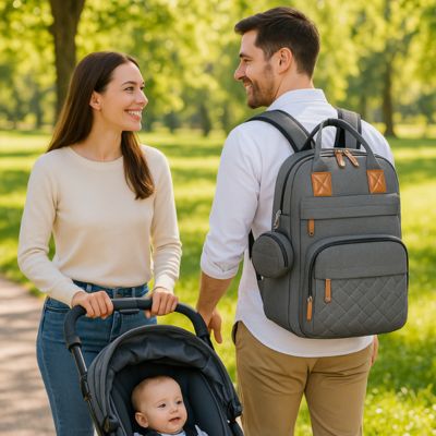 sac-a-dos-a-langer-urban-baby-gris-fonce