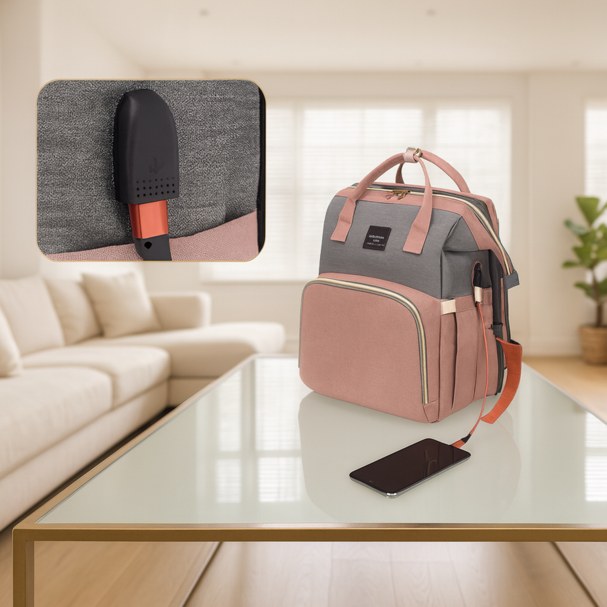 sac a dos a langer diaper backpack port usb